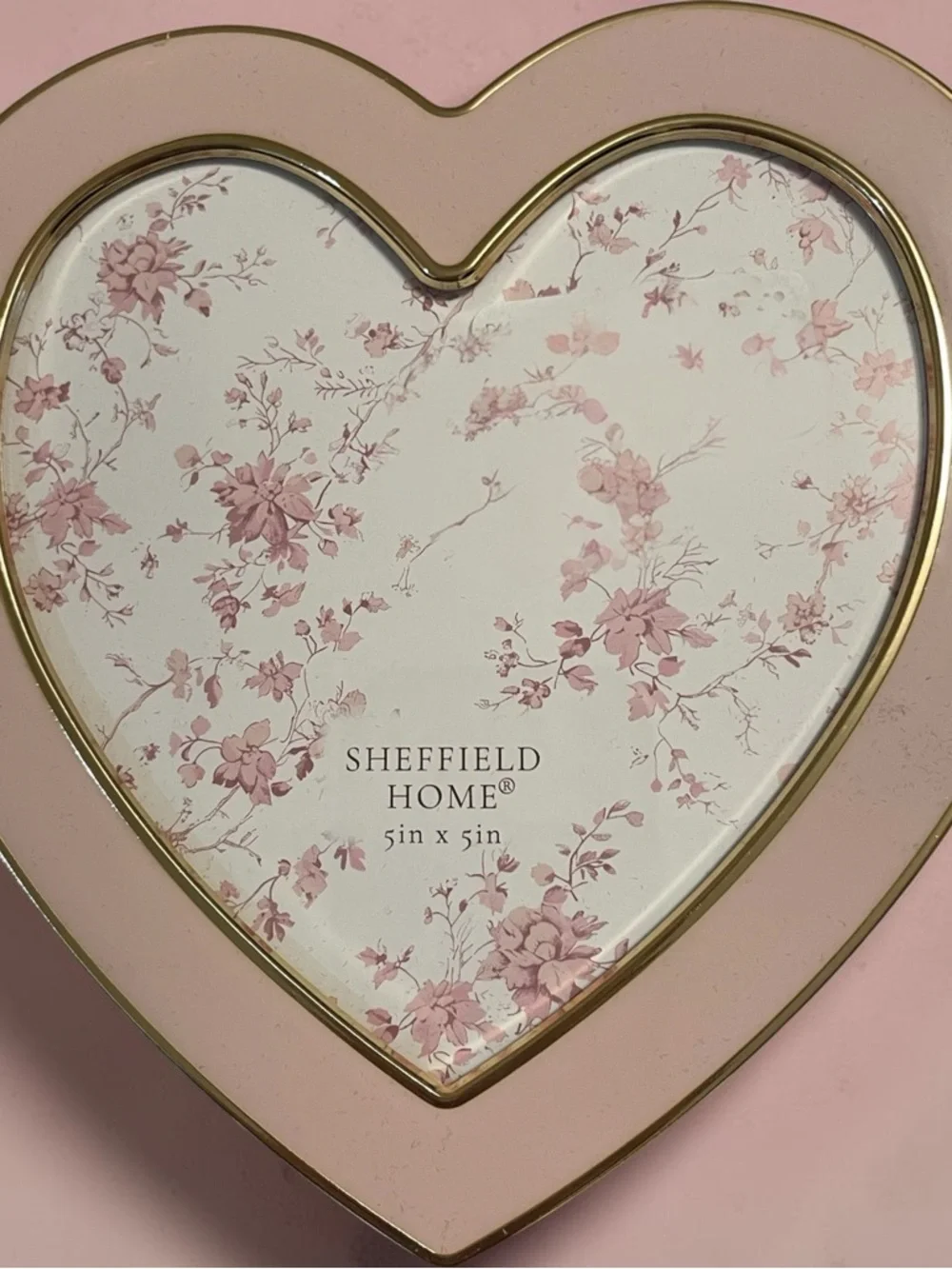 Sheffield Home Pink and Gold Heart Photo Frame - 5 x 5
